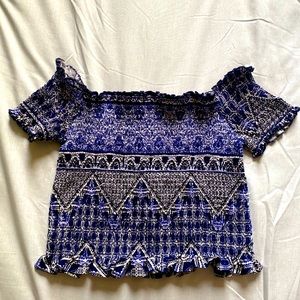 Hot Kiss Cinched Blue Crop Top